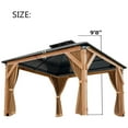 thumbnail image 5 of M optimized 12'x12' Hardtop Wood Gazebo, with Double Metal Roof, Heavy-Duty Wooden Frame, Net, and Curtain, Permanent Building for Patio, Deck, Backyard, Lawn, Garden, 5 of 8