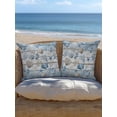 thumbnail image 5 of Outdoor Pillows Waterproof, Blue Coastal Throw Pillows with Inserts Included, Nautical Beach Coral Starfish Shell Vintage Indoor Outdoor Decorative Lumbar Pillow for Bed/Couch/Patio 18"x18", 1Pcs, 5 of 8