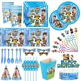 thumbnail image 2 of Decoración de cumpleaños de la Patrulla Canina, suministros para fiestas, manteles, vasos de papel, platos, vajilla nueva, juego de globos, telón de fondo, regalos de cumpleaños, 2 of 5