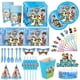 thumbnail image 2 of Decoración de cumpleaños de la Patrulla Canina, suministros para fiestas, manteles, vasos de papel, platos, vajilla nueva, juego de globos, telón de fondo, regalos de cumpleaños, 2 of 5