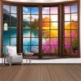 thumbnail image 2 of Tapiz de pared con diseño de ventana, 150 x 130 cm, microtela, fibra, 2 of 2