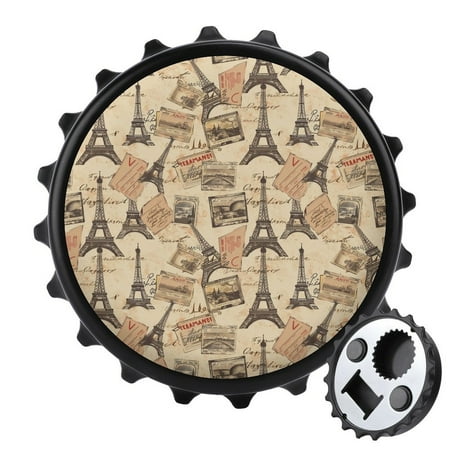 

ZHANGS Eiffel Tower And Vintage Postcards - 134 Strong Fridge Magnets Funny Refrigerator Magnets with Can Opener Decorative Magnetic Sticker for Kitchen Office Whiteboard Cabinet And Dishwasher