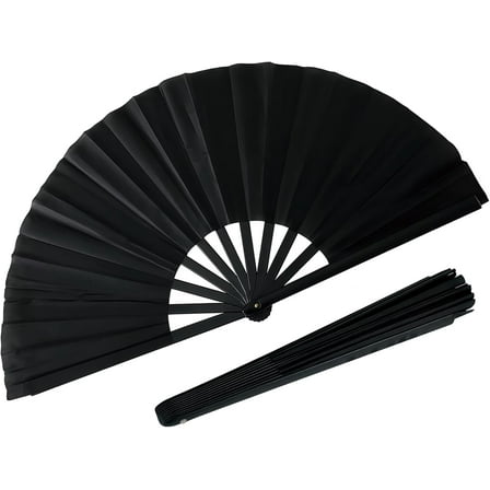 The Ground Hand Fan, Large Folding Popping Fan for Line Dancing, Country Parties | Snapping Clap Fan Gift for Dance Enthusiasts (Black)