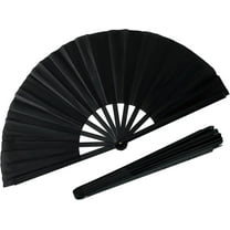 The Ground Hand Fan, Large Folding Popping Fan for Line Dancing, Country Parties | Snapping Clap Fan Gift for Dance Enthusiasts (Black)