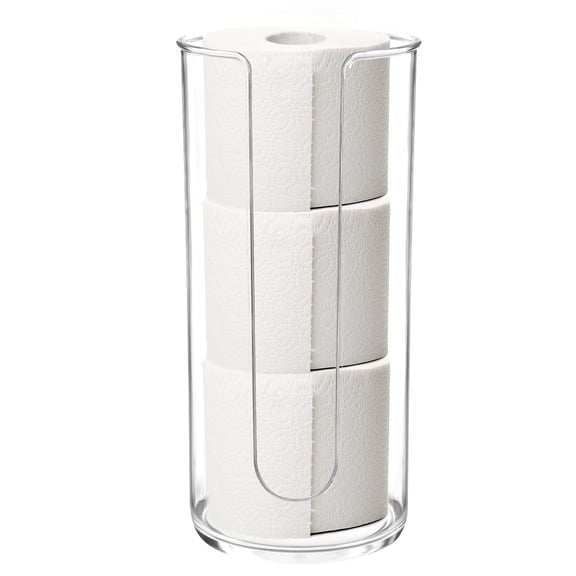 Youngever Plastic Toilet Paper Holder Stand, Clear Toilet Tissue Rolls Holder, Compact Toilet Tissue Rolls Organizer