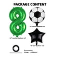thumbnail image 5 of Set de globos de fútbol Kwuz de 32 cm, número 8, verde, de foil, 5 of 5
