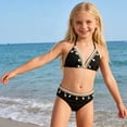 thumbnail image 4 of LPKRT Girls Halter Triangle Bikini Set Kids Two Piece Boho Solid Color Ribbed Swimsuit Outfit Lightweight Breathable Bathing Suit Black 11-12 Years, 4 of 9
