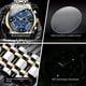 thumbnail image 3 of Reloj de cuarzo multifuncional de moda para hombre con tira de acero y reloj de cuarzo resistente al agua., 3 of 3