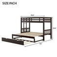 thumbnail image 2 of Harper & Bright Designs Extendable Bunk Bed with Trundle, Twin over Double Twin Bunk Bed Frame, Wooden Pull-Out Bunk Bed Frame Can Be Extendable, Espresso, 2 of 9