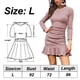thumbnail image 2 of Vestido tubo plisado de manga larga de punto con minifalda sexy, rosa, L, 2 of 5