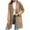 Khaki, variant on Trench Coat for Women Plus Size 2023 Women Jacket Solid Jacket Button Turndown Neck Warm Medium and Long Jacket
