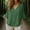 #0073-Green, variant on Women Casual Linen Tops, V-Neck Quarter Sleeve Blouses with Shoulder Smocking, Lightweight Stretchy Shirts with Relaxed Fit for Summer Spring, Daily Work Party Vacation Outfits Gift