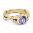 thumbnail image 2 of Solitaire Accents 3.37 Ct Tanzanite 925 Sterling Silver Gold Vermeil Infinity Women Valentines Day Gifts Ring, 2 of 3