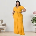 thumbnail image 2 of AURA Plus Size Wide Leg Pants Set Women Casual Outfit XL-5XL Summer Two Piece Lounge Set, 2 of 7