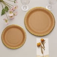 thumbnail image 4 of Balsa Circle 25 Natural 8" Round Disposable Dinner Salad Paper Plates Gold Lined Trim Party Decorations, 4 of 8