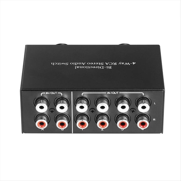 4 Way Bi-Directional Stereo Audio Switch 2 in Out or L/R Jack Sound Channel Switcher
