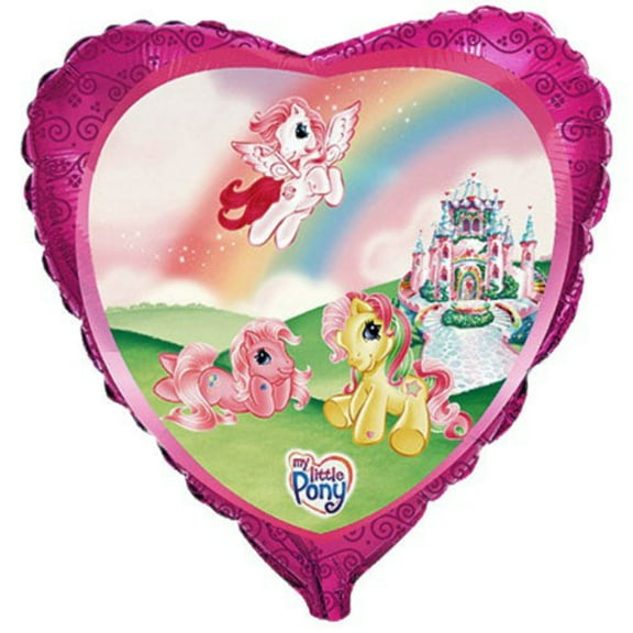 18 inch Heart My Little Pony Castle Foil Mylar Balloon - Party Supplies Decorations