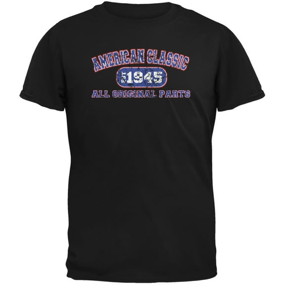 Classic American 1945 Funny Black Adult T-Shirt - X-Large