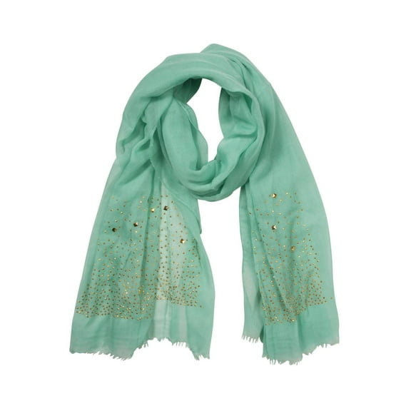 Womens Soft Scarf w/ Mixed Studs - Turquoise