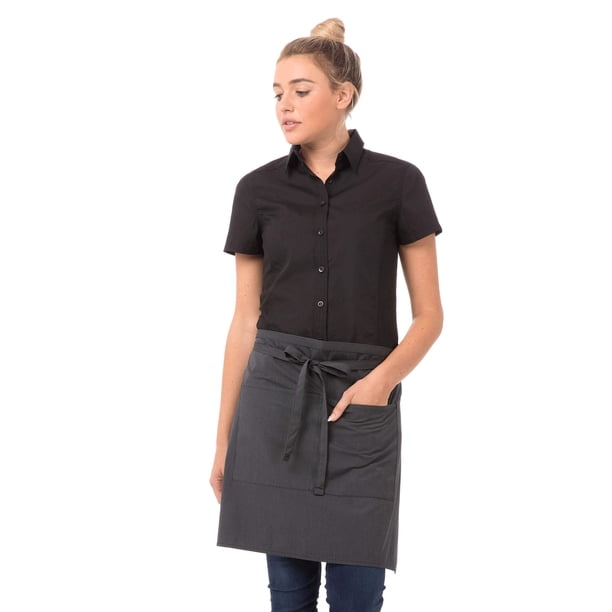 Delantal Chef Works Medio Bistro Servidor Gris Oscuro Talla Única