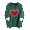 thumbnail image 3 of TKLPEHG Womens Hoodies Valentines Day Sweatshirt Heart Printed Hooded Sweatshirt Long Sleeve Hoodies Comfy Pullover with Pocket (Green,M), 3 of 4