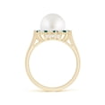 thumbnail image 2 of ANGARA South Sea Cultured Pearl and Blue Diamond Ring in 14K Yellow Gold for Women | June Birthstone, Birthday, Anniversary, Jewelry Gift for Women | Pearl Ring, 2 of 8