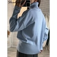 thumbnail image 3 of Suéteres de cuello alto para mujer, jerséis de punto sencillos de gran tamaño, jerséis gruesos y cálidos blancos, suéteres de gran tamaño para otoño e invierno para mujer, 3 of 5