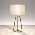 thumbnail image 5 of Evelyn&Zoe 25" Mid-Century Modern Metal Table Lamp with White Drum Linen Shade, 5 of 12