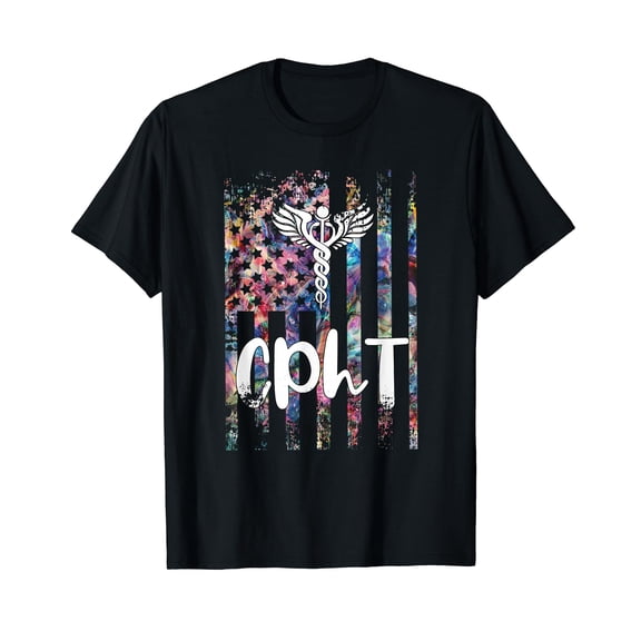 CPhT US Flag Certified Pharmacy Technician Pharma Tech T-Shirt