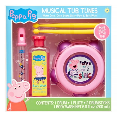 Peppa Pig 4-Piece Musical Tub Tunes Bath Set with Drum and Flute