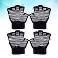thumbnail image 4 of 2 pares de guantes de medio dedo antideslizantes para entrenamiento, yoga, cómodos (negros), 4 of 5