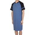 thumbnail image 5 of LELINTA Men's Sleepwear & Robes Sleep shirt Men's Nightshirts Short Sleeve Kaftan Nightwear Black/ Wine Red/ Light Grey/ Blue Color, 5 of 6