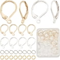 thumbnail image 2 of 60Pcs Real 24K Gold Plated Leverback French Earring Hooks Dangle 2 Colors Earwire Findings Clasps with Jump Rings Stainless Steel Brass for Jewelry Making DIY 15.6x10mm-Gold/Silver, 2 of 6