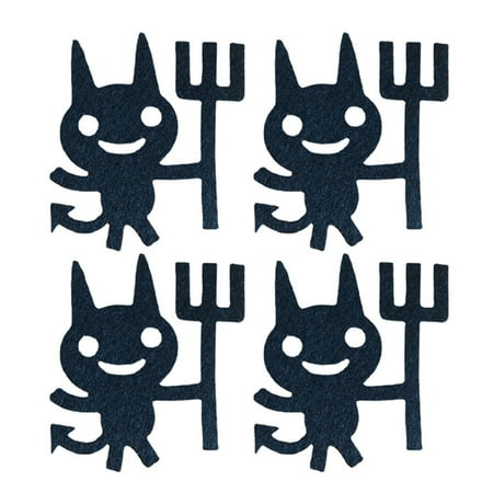 

Halloween Coasters for Drinks Absorbent Pack of 4 Spooky Non-Woven Cup Placemats Devil Cat Patterns for Home Kitchen Office
