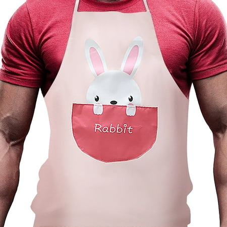 

Fjofpr Hot kitchen Household Lovely Cartoon Printing Waterproof Apron With Oil Proof Pocket