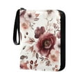 thumbnail image 2 of Game Card Storage Bag Collectible Trading Card Albums The 4-Pocket Card Binder With 50-Page Sleeve Can Hold 400 Game Cards Cartoon Maroon Flowers, 2 of 6