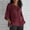 Wine, variant on Azrian Womens Summer Tops Women's Ladies Fashion Cropped Sleeves Round Neck Cotton Loose Shirt Blouse