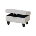 thumbnail image 4 of Gray Storage Ottoman Stool, Linen Fabric Ottomans Footstools for Living Room Bedroom, 4 of 7