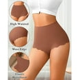 thumbnail image 4 of Hbhpov Women's Seamless Briefs, Tag-Free High Waist Slim Fit Underwear, 3 Pack, Size M-XXL, 4 of 7