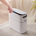 thumbnail image 4 of 8L Small Black ecoco Trash Can with Automatic Packaging & Pressure Opening Mechanism, Durable Plastic Material for Home Bathroom Kitchen Use, Modern Aesthetic Design for Hygienic Waste Disposal, 4 of 6