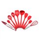 thumbnail image 1 of Juego de utensilios de cocina de silicona roja, antiadherentes y duraderos, colección de 10 piezas, 1 of 5