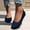 BU1, variant on Womens Knit On Shoes Canvas Upper Round Toe Flat Sole Casual Sneakers for Women Non Rubber Sole Breathable Ballet Footwear US :5.5