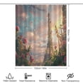 thumbnail image 2 of Blossoming Paris Eiffel Tower Shower Curtain Cloth Fabric Bathroom Decor with Hooks, 2 of 6