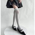 thumbnail image 3 of JZROCKER Fashionable Over Knee Long Tube Socks Ribbed Knit Striped Contrast Color Patchwork Thigh High Stockings for Women Teens, 3 of 21