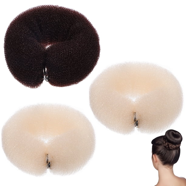 Rizador de pelo de nailon de 3 piezas para hacer moños, soporte para coletas, rodillo flexible para rizar el cabello, accesorios para peinar el cabello DIY