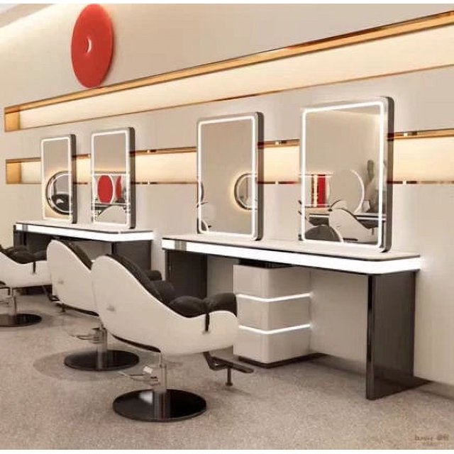 Hair salon mirror with light, beauty and makeup, hair cutting mirror My Lux Decor Round