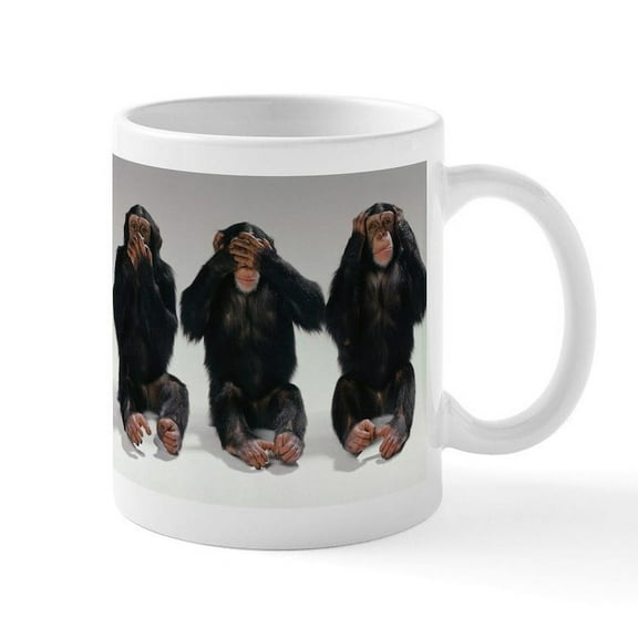 CafePress - Speak No Evil, See No Evil, Hear No Evil Mugs - 11 oz Ceramic Mug - Novelty Coffee Tea Cup