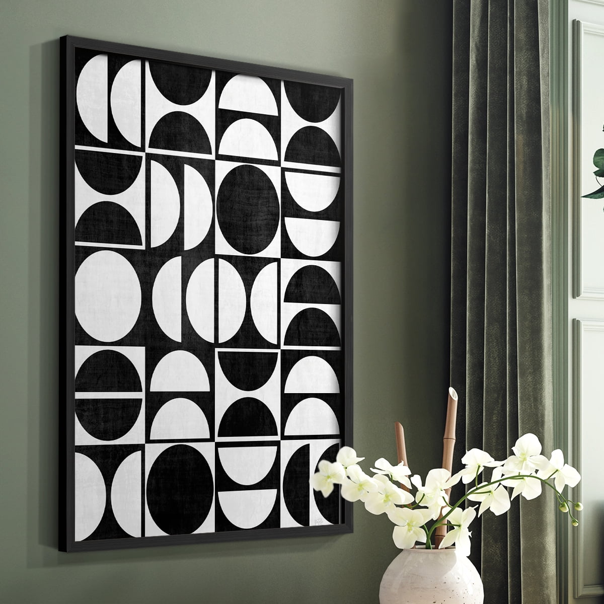 Modern Semis in Black Solid Wood 8 x 10 Framed Print