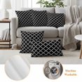 thumbnail image 6 of Pack of 2 Outdoor Pillow Covers 24x24 Inch Waterproof Modern Black Geometric Throw Pillow Covers,Decorative Couch Pillow Shams Protectors Abstract Art Morocco Aesthetic Patio Cushion Pillowcases, 6 of 8