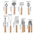 thumbnail image 3 of 9pcs Kitchen Utensils Wooden Handle Stainless Steel Easy Cleaning Wear Resistant Colorful Package Cooking Utensils Set, 3 of 5